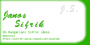 janos sifrik business card